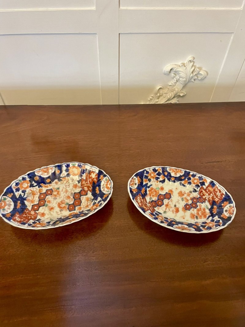 Pair of Antique Japanese Imari Porcelain Plates